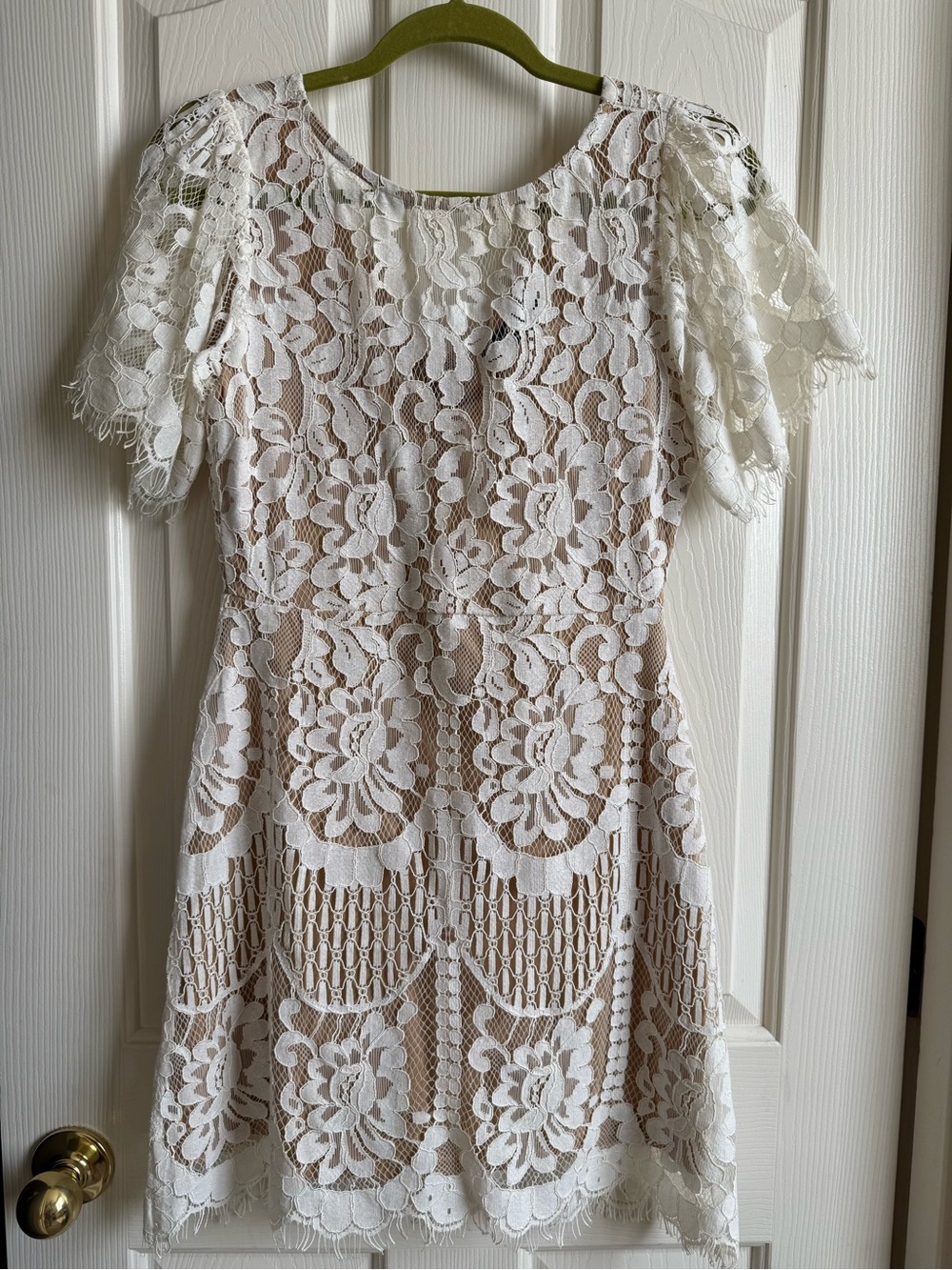 Lulu's White Floral Lace Mini Dress